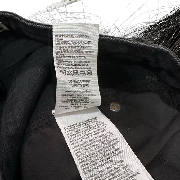 Topshop Black Tinsel Fringe Straight Leg Jeans - Picture 8 of 9